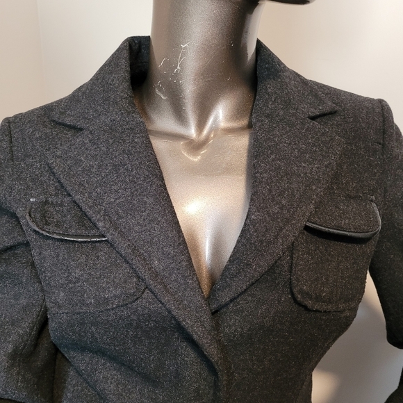 NICOLE BENISTI VINTAGE BLAZER BUTTON FRONT CLOSURE CHARCOAL GRAY WOMENS SMALL - Picture 8 of 14